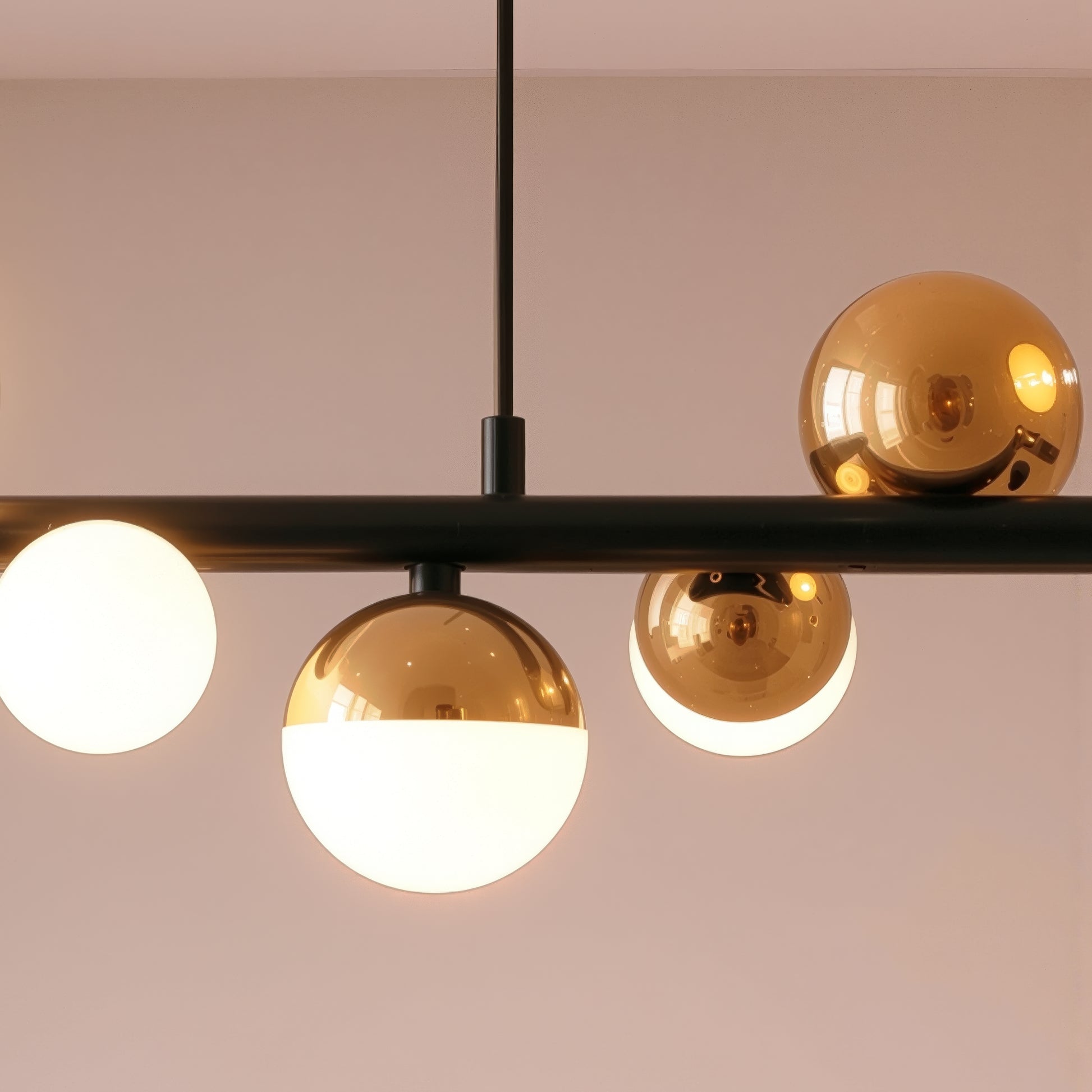 Aurion 29W Acrylic LED Hanging Chandelier with Remote Control, Dimmable, Black Gold, Metal and Acrylic LED Chandeliers with Remote Control Default Title Alessandro Design