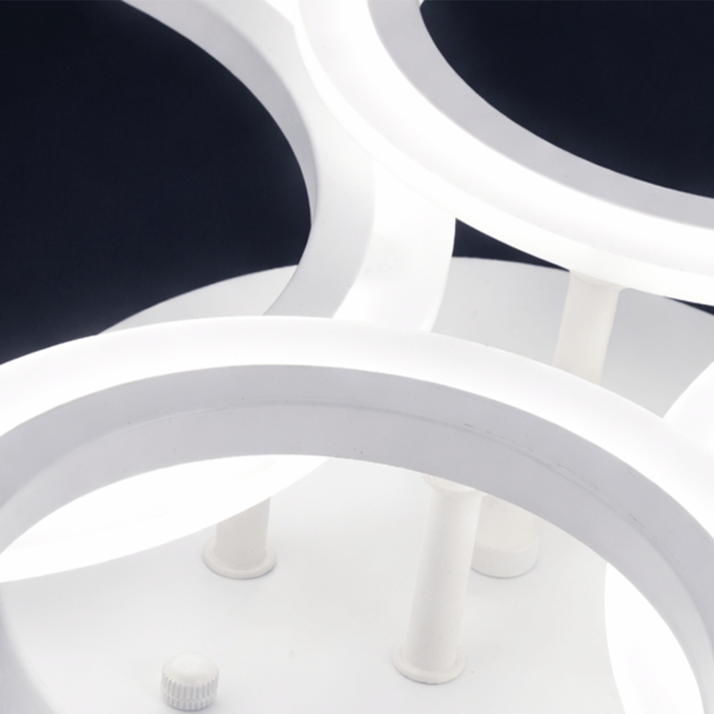 LED chandelier with remote control BETTY 43W, 4 Circles, Cold/Warm/Neutral light, Dimmable, White LED chandelier with remote control Default Title Alessandro Design