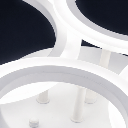 LED chandelier with remote control BETTY 43W, 4 Circles, Cold/Warm/Neutral light, Dimmable, White LED chandelier with remote control Default Title Alessandro Design