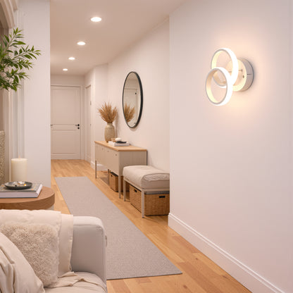 LED Chandelier VERTEX CIRCULA 21W, 2 Circles, Metal Frames, Cold/Warm/Neutral light, White LED Chandeliers Default Title Alessandro Design