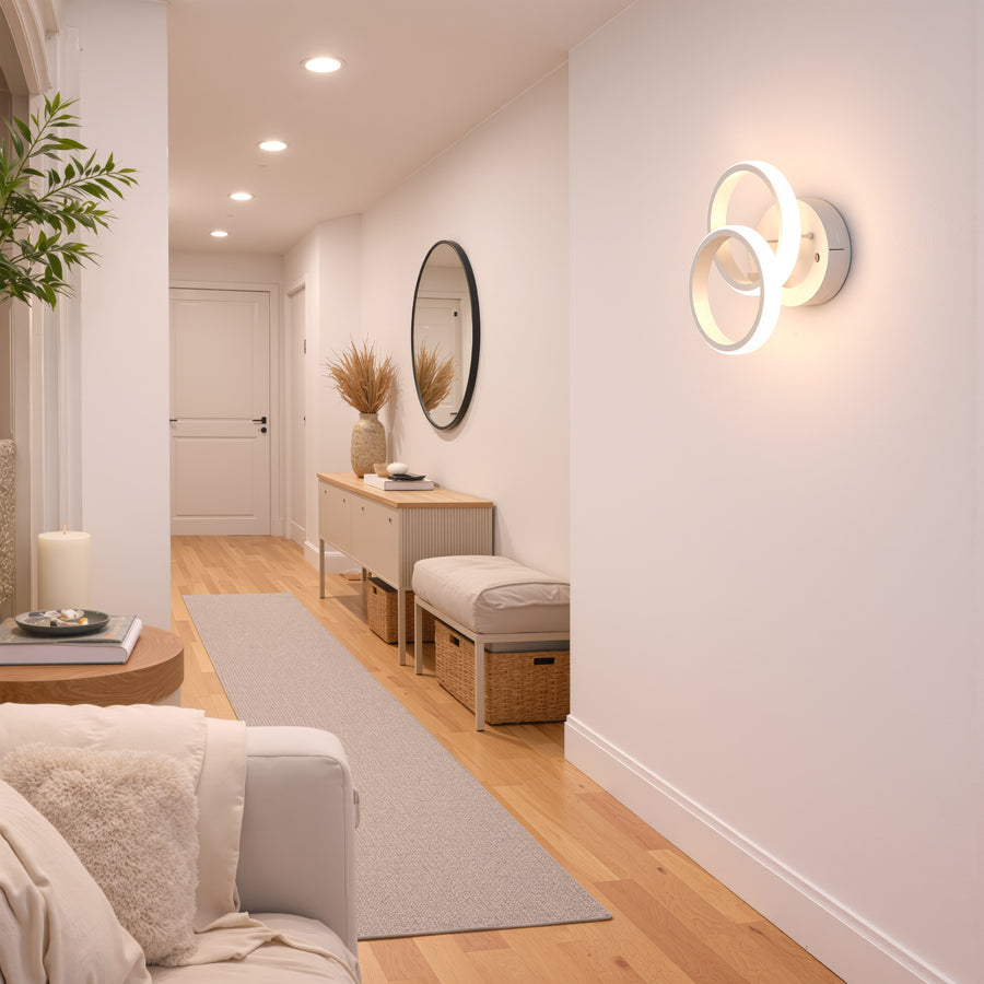LED Chandelier VERTEX CIRCULA 21W, 2 Circles, Metal Frames, Cold/Warm/Neutral light, White LED Chandeliers Default Title Alessandro Design
