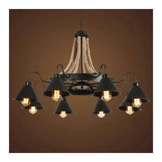 Indiana Chandelier, 8xE27, Metal and Rope, Brown Vintage Chandeliers Default Title Alessandro Design