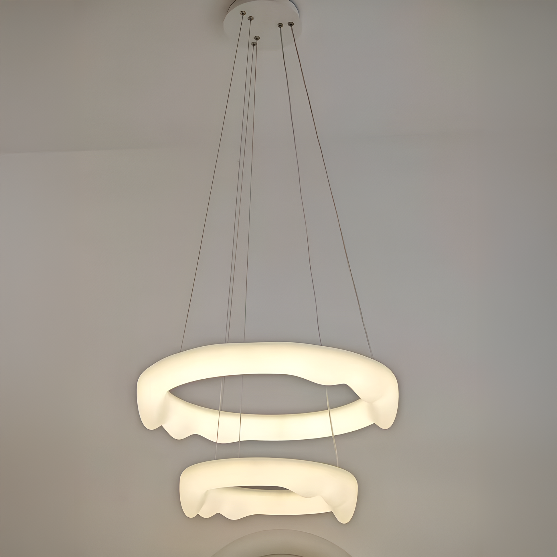 Lustra LED, suspendata cu Telecomanda, AMADEO, 89W, Lumina Rece/Calda/Neutra, Dimabila, Inaltime Reglabila, Alb Lustre LED cu Telecomanda Default Title Alessandro Design