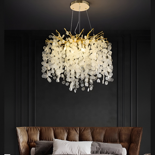 Crystal Chandelier WALTZ Serenade, 6xG9, Gold, 40cm, Adjustable Height Crystal Chandeliers Default Title Alessandro Design