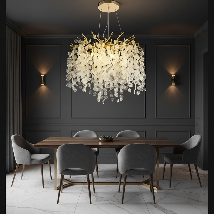 Crystal Chandelier WALTZ Serenade, 6xG9, Gold, 40cm, Adjustable Height Crystal Chandeliers Default Title Alessandro Design
