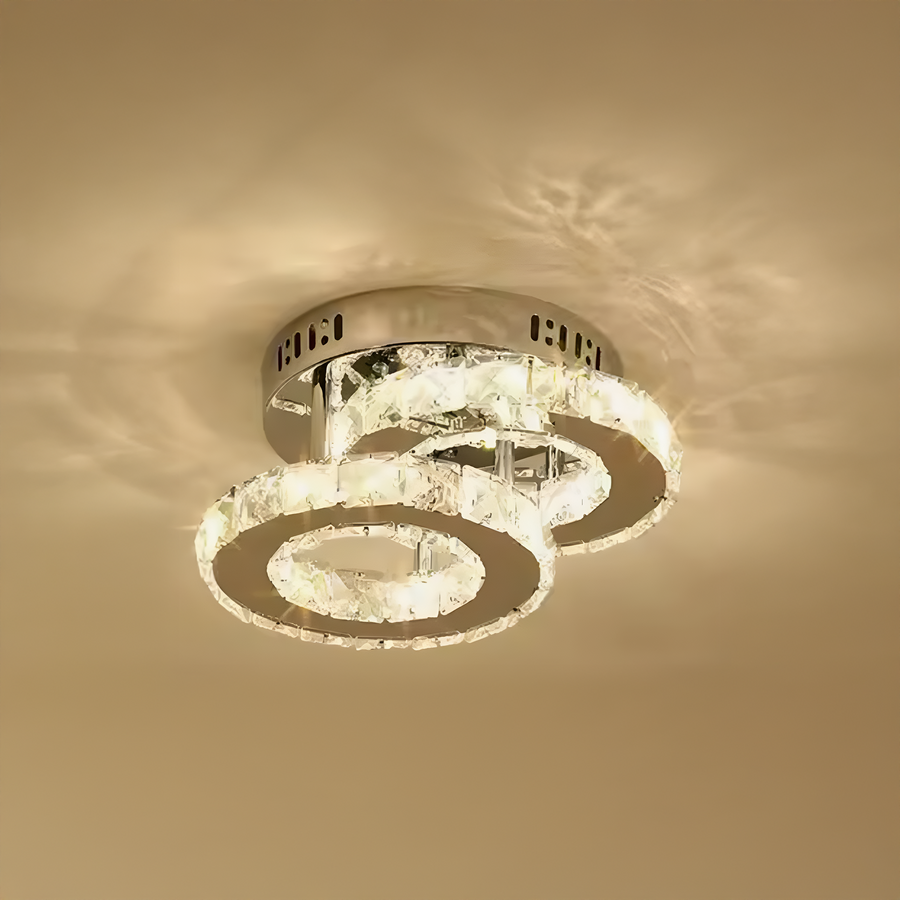 LED crystal chandelier ROYALO ROTONDA 26W, 2 Circles, Cold/Warm/Neutral light, Glossy Chrome LED Chandeliers Default Title Alessandro Design