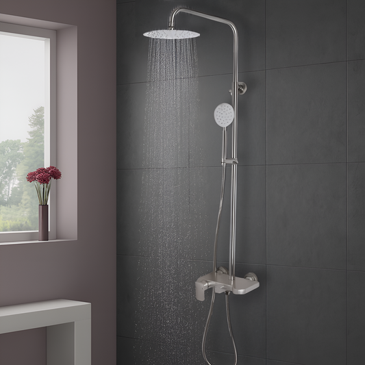 Shower Column, SUS304 Stainless Steel, Satin, N/LY001 Faucets & Shower Columns Default Title Alessandro Design