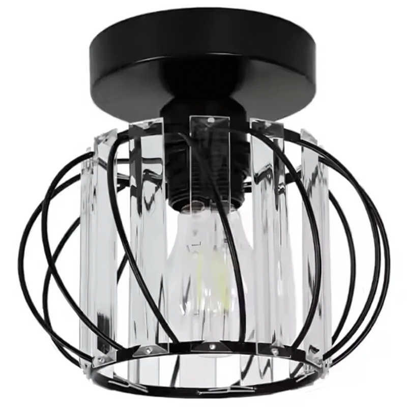 Monica Chandelier, 1 X E27, Ø 16 cm, Black, Metal / Glass Classic Chandeliers Default Title Alessandro Design