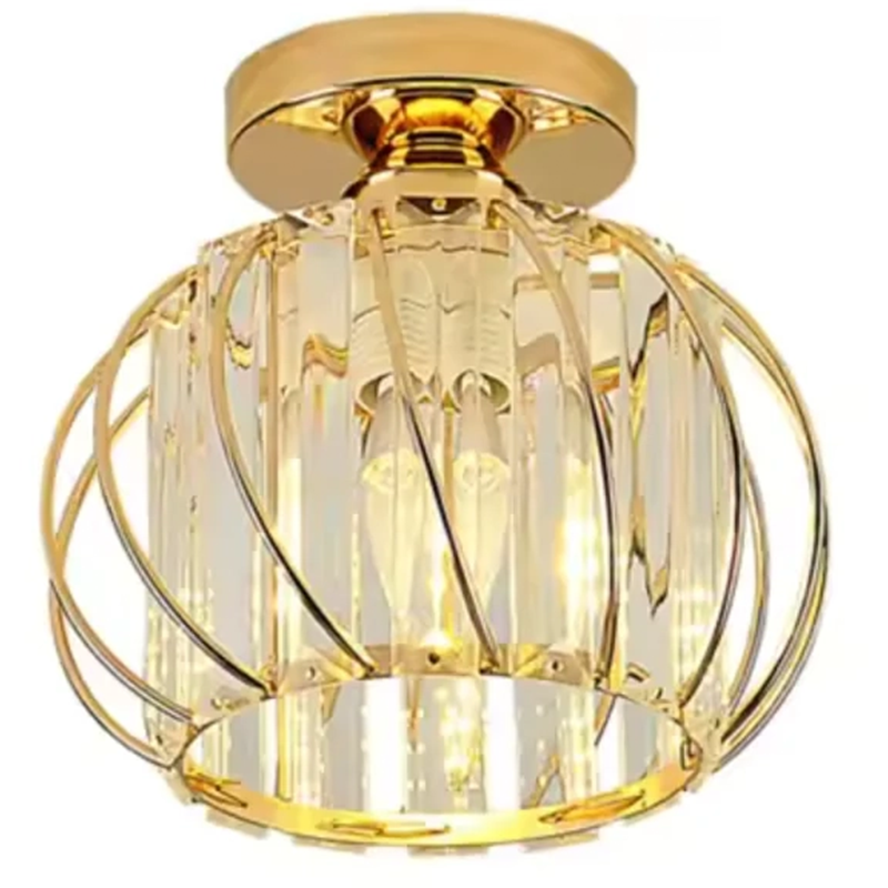 Monica Chandelier, 1XE27, Gold, D 16cm, Metal and Crystal Classic Chandeliers Default Title Alessandro Design