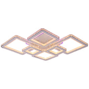 LED chandelier with remote control and crystal QUADRIS RGB 175W, 6 Squares, Cold/Warm/Neutral Light, Dimmable, White LED Chandeliers with Remote Control Default Title Alessandro Design
