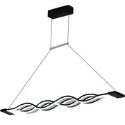 Suspended LED chandelier with remote control WAVE 89W, Linear, Cold/Warm/Neutral light, Dimmable, Black, Height Adjustable LED Chandeliers with Remote Control Default Title Alessandro Design