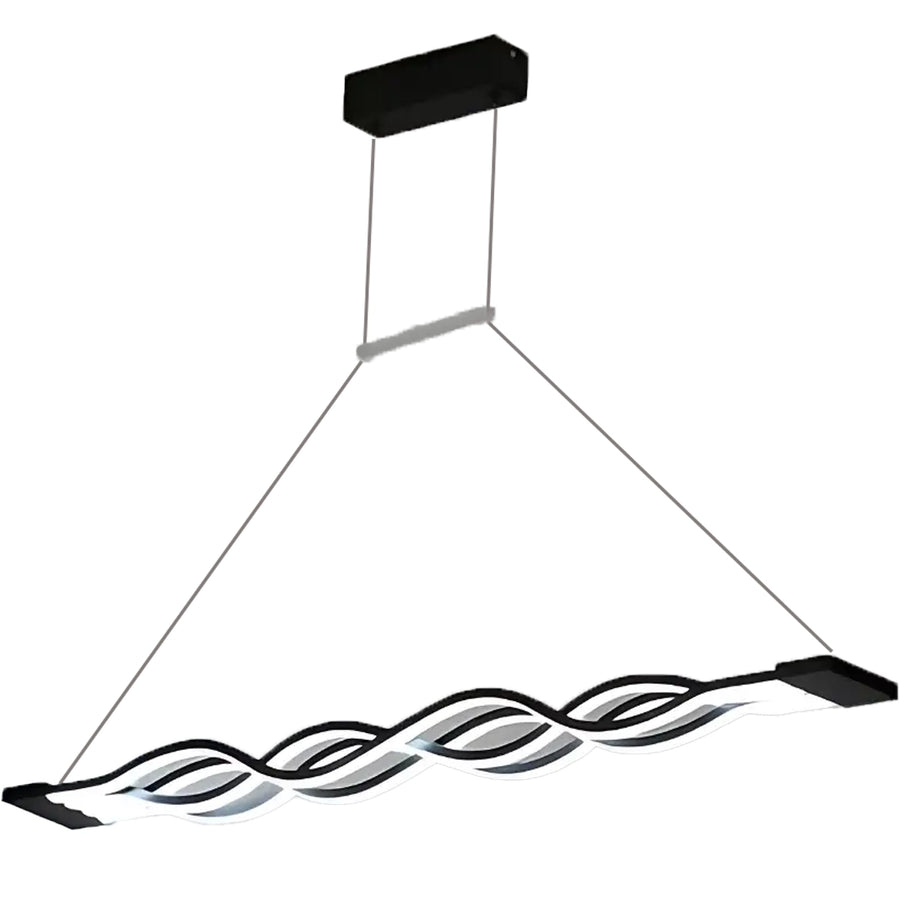 Suspended LED chandelier with remote control WAVE 89W, Linear, Cold/Warm/Neutral light, Dimmable, Black, Height Adjustable LED Chandeliers with Remote Control Default Title Alessandro Design