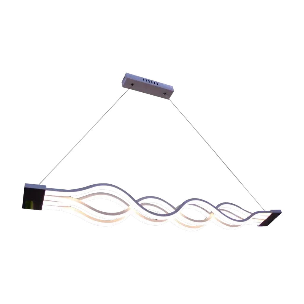 Suspended LED chandelier with remote control WAVE 89W, Linear, Cold/Warm/Neutral light, Dimmable, White, Height Adjustable LED Chandeliers with Remote Control Default Title Alessandro Design