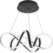 Suspended LED chandelier with remote control INFINITY HALO 69W, Cold/Warm/Neutral light, Dimmable, Black, Height Adjustable Modern Chandeliers Default Title Alessandro Design