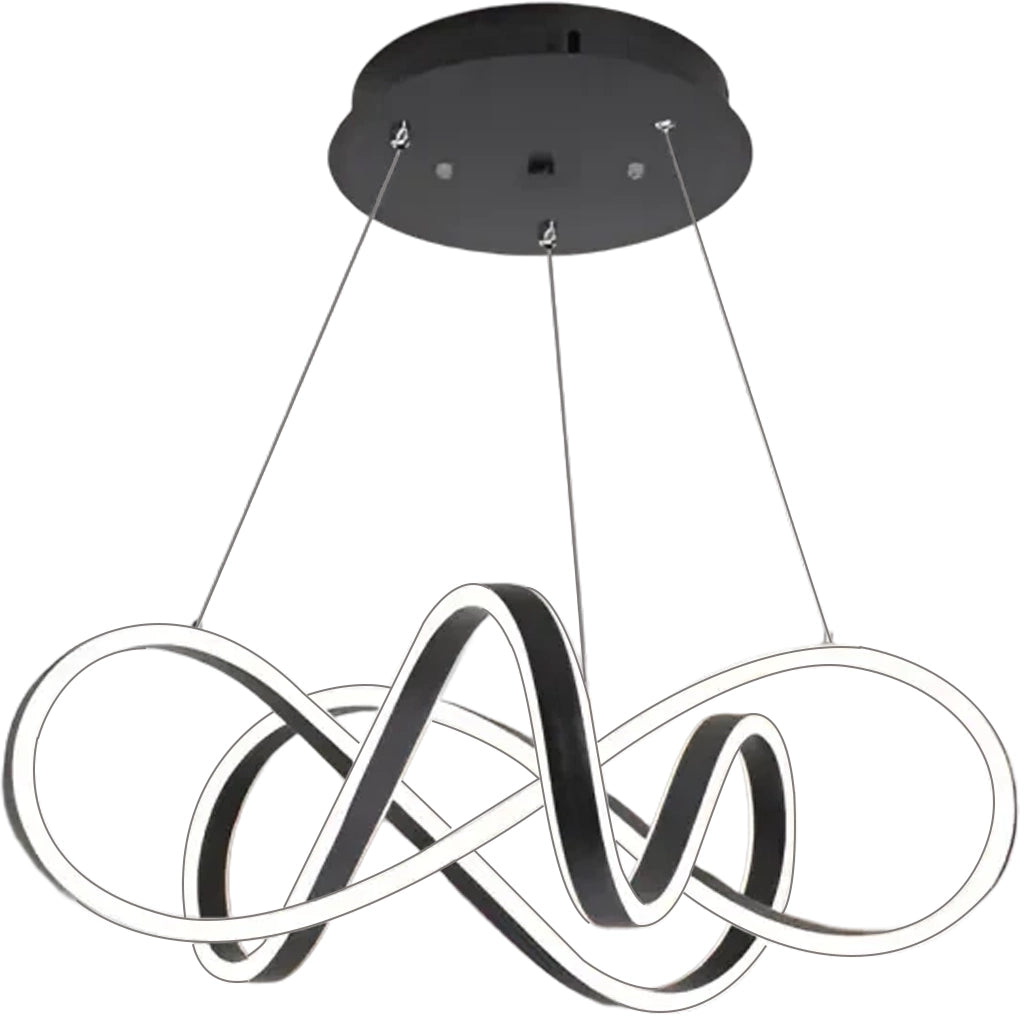 Suspended LED chandelier with remote control INFINITY HALO 69W, Cold/Warm/Neutral light, Dimmable, Black, Height Adjustable Modern Chandeliers Default Title Alessandro Design