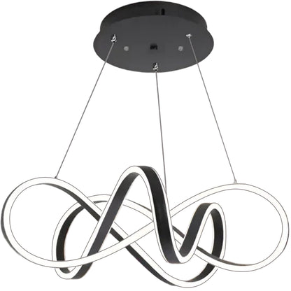 Suspended LED chandelier with remote control INFINITY HALO 69W, Cold/Warm/Neutral light, Dimmable, Black, Height Adjustable Modern Chandeliers Default Title Alessandro Design