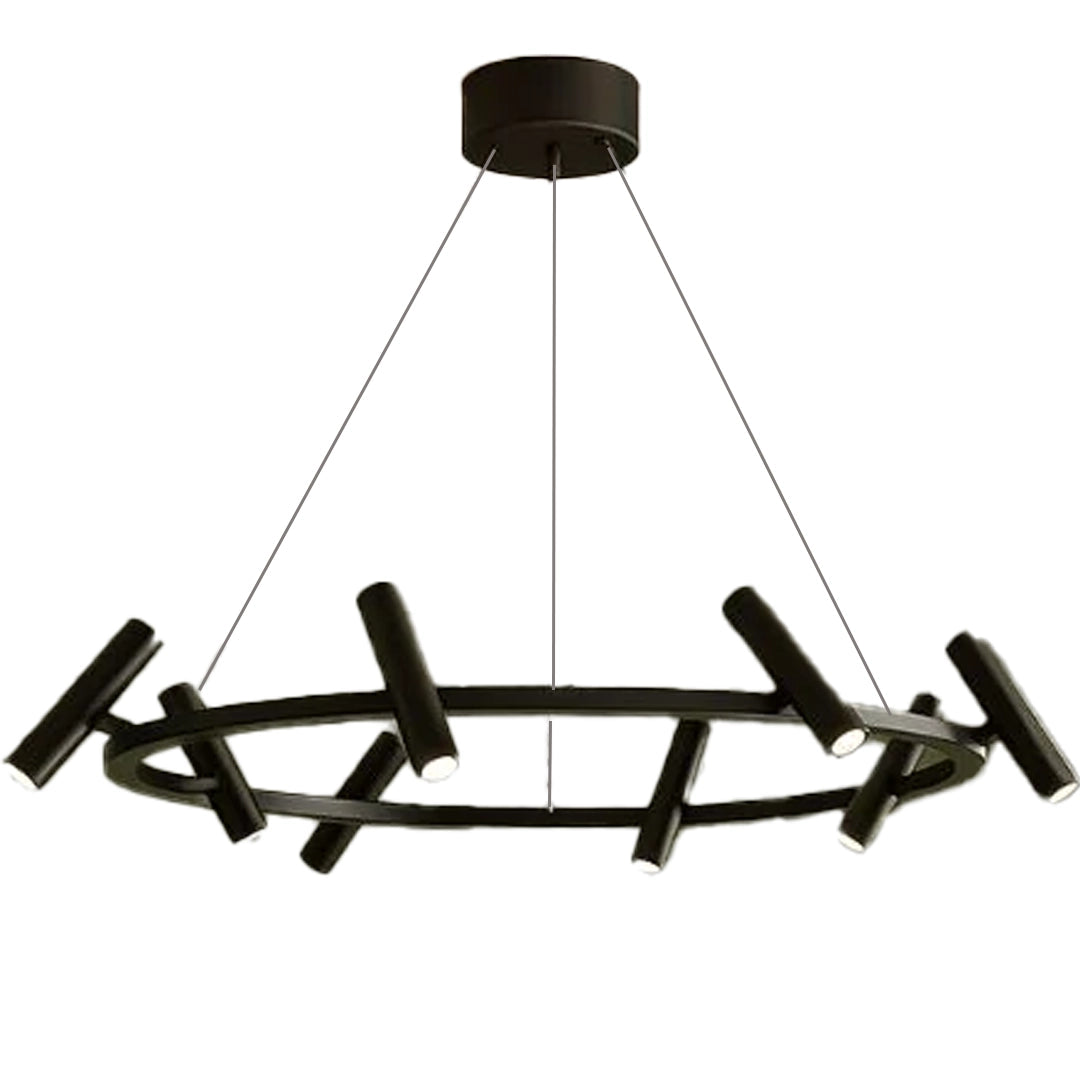 Lustra LED Harman, 29W, 8 Surse, Lumina Neutra, Negru Lustre Moderne Default Title Alessandro Design
