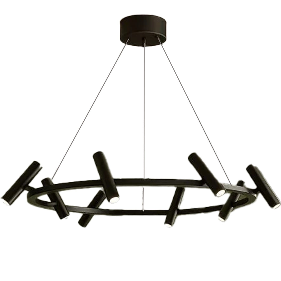 Lustra LED Harman, 29W, 8 Surse, Lumina Neutra, Negru Lustre Moderne Default Title Alessandro Design