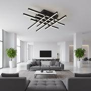 LED Chandelier with Remote Control LINEX, 108W, 8 elements, Cold/Warm/Neutral Light, Dimmable, Black LED Chandeliers with Remote Control Default Title Alessandro Design