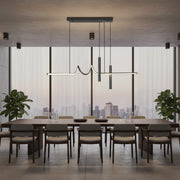 Suspended LED chandelier with remote control DANNA 36W, Cold/Warm/Neutral light, Dimmable, Black, Height Adjustable LED Chandeliers with Remote Control Default Title Alessandro Design