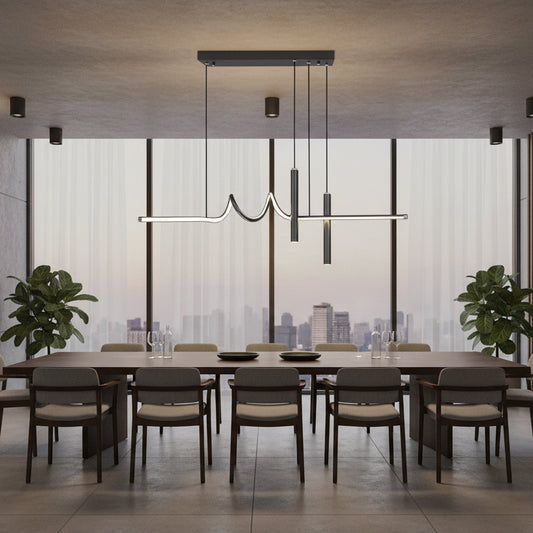 Suspended LED chandelier with remote control DANNA 36W, Cold/Warm/Neutral light, Dimmable, Black, Height Adjustable LED Chandeliers with Remote Control Default Title Alessandro Design