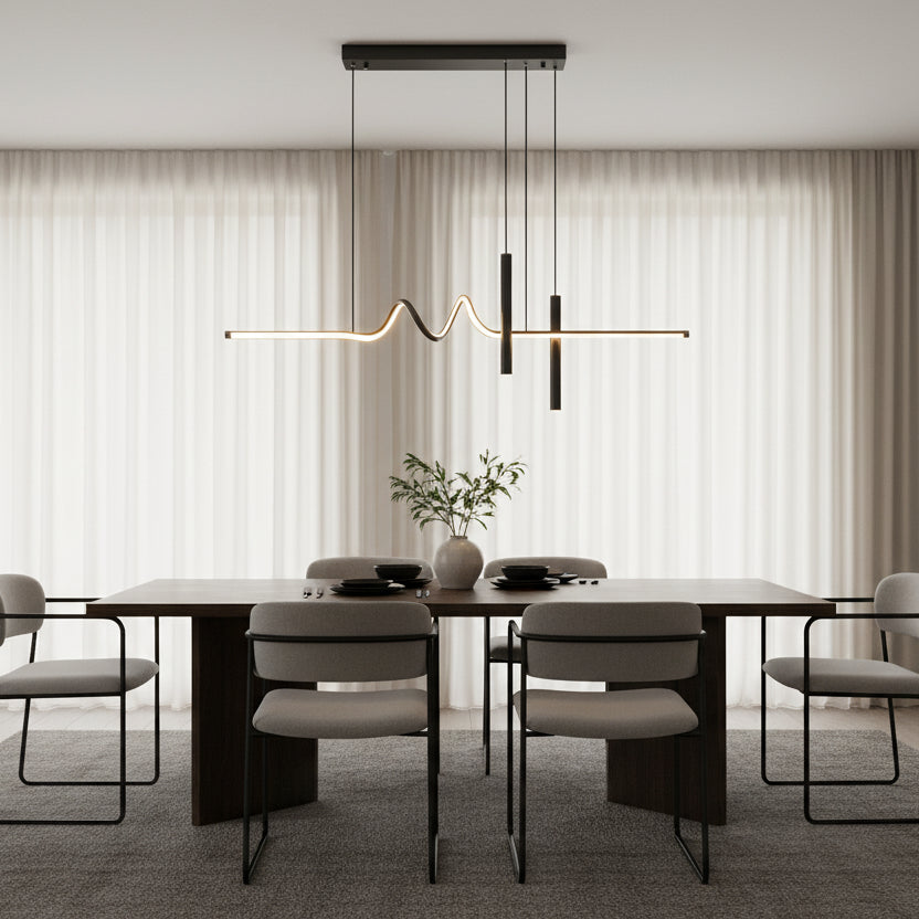Suspended LED chandelier with remote control DANNA 36W, Cold/Warm/Neutral light, Dimmable, Black, Height Adjustable LED Chandeliers with Remote Control Default Title Alessandro Design