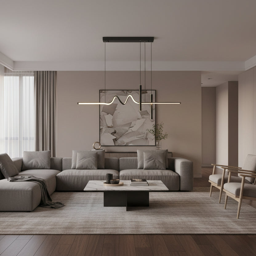Suspended LED chandelier with remote control DANNA 36W, Cold/Warm/Neutral light, Dimmable, Black, Height Adjustable LED Chandeliers with Remote Control Default Title Alessandro Design