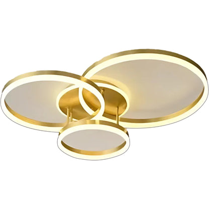 LED Chandelier with remote control RIGA LILITH 68W, 3 Circles, Cold/Warm/Neutral light, Dimmable, Shiny Gold LED Chandeliers with Remote Control Default Title Alessandro Design