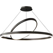 LED Suspended Chandelier PAGANO 47W, 3000K, 2 Circles, Black, Adjustable Height Modern Chandeliers Default Title Alessandro Design
