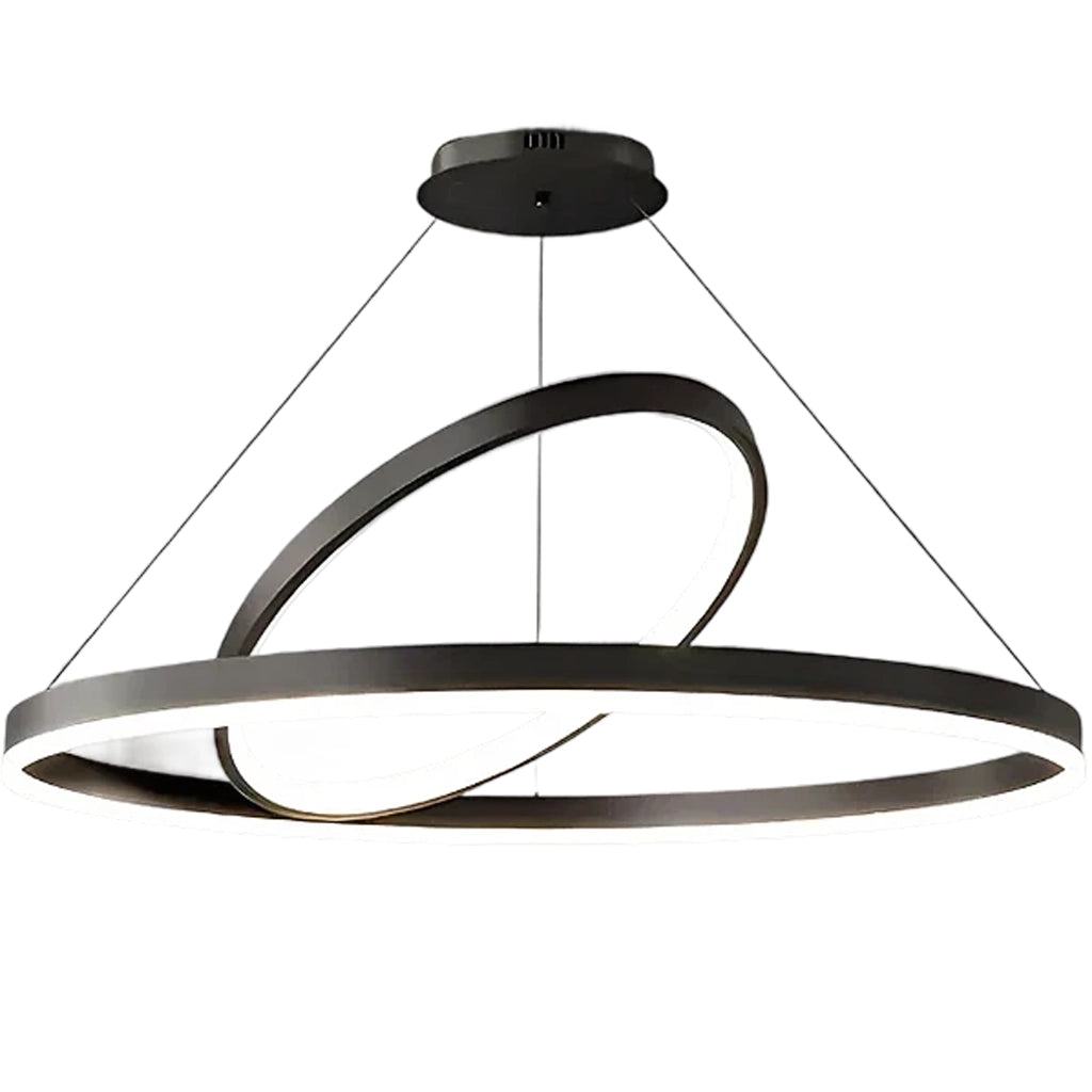 LED Suspended Chandelier PAGANO 47W, 3000K, 2 Circles, Black, Adjustable Height Modern Chandeliers Default Title Alessandro Design