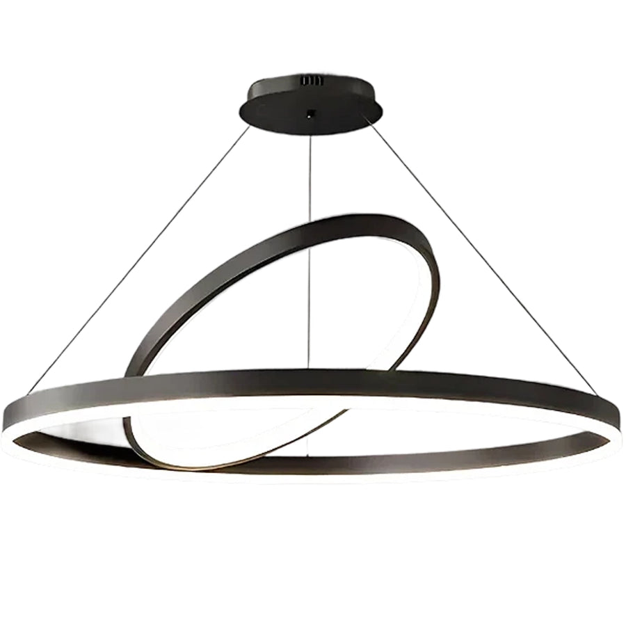 LED Suspended Chandelier PAGANO 47W, 3000K, 2 Circles, Black, Adjustable Height Modern Chandeliers Default Title Alessandro Design