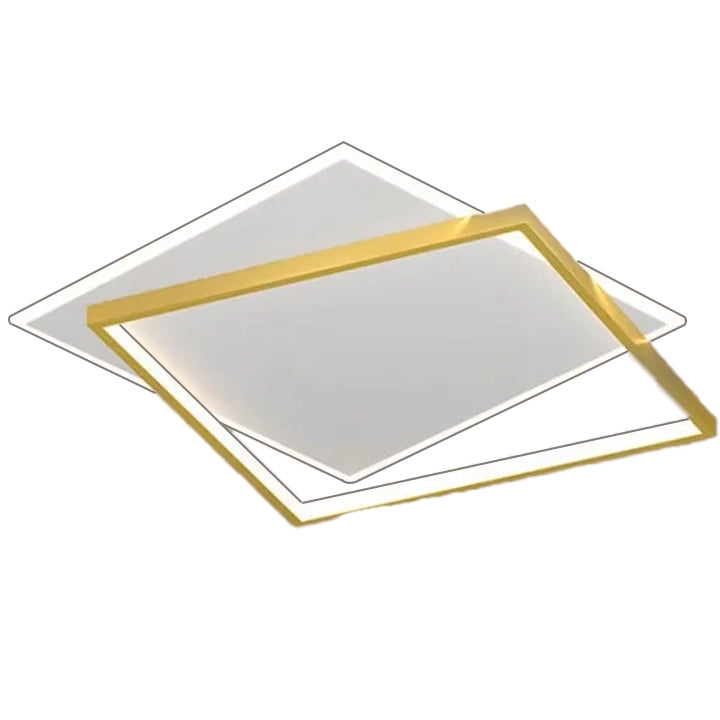 LED Chandelier with remote control SOLARA 66W, 2 Squares, Cold/Warm/Neutral light, Dimmable, Gold White LED Chandeliers with Remote Control Default Title Alessandro Design