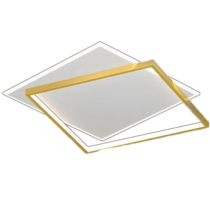 LED Chandelier with remote control SOLARA 66W, 2 Squares, Cold/Warm/Neutral light, Dimmable, Gold White LED Chandeliers with Remote Control Default Title Alessandro Design