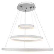 Suspended LED chandelier with remote control SERENA 85W, 60cm, 3 Circles, Cold/Warm/Neutral light, Dimmable, White, Height Adjustable LED Chandelier with Remote Control Default Title Alessandro Design
