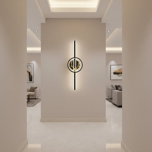 Aplica LED Decorativa CERBOS, 42W, 60cm, Lumina Calda / Neutra/ Rece, Negru, Metal si Acril