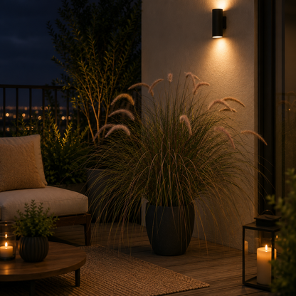 Planta Artificială Iarbă Ornamentală Tip Coadă de Vulpe, 100cm, Iarbă curbată cu Spice, Roz si Verde, Fara Ghiveci