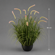 Planta Artificială Iarbă Ornamentală Tip Coadă de Pisicǎ, 90 cm, 13 tulpini, Iarbă curbată și Spice, Verde, Fara Ghiveci
