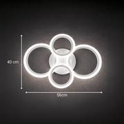 LED chandelier with remote control BETTY 43W, 4 Circles, Cold/Warm/Neutral light, Dimmable, White LED chandelier with remote control Default Title Alessandro Design