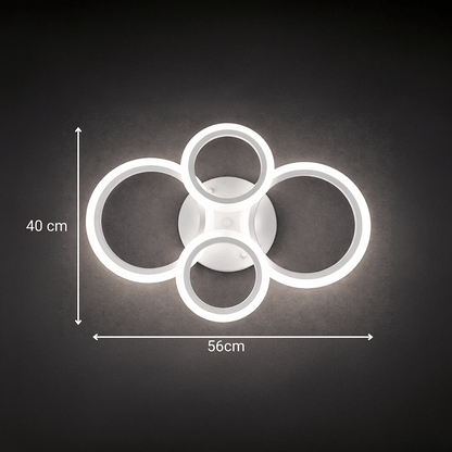 LED chandelier with remote control BETTY 43W, 4 Circles, Cold/Warm/Neutral light, Dimmable, White LED chandelier with remote control Default Title Alessandro Design