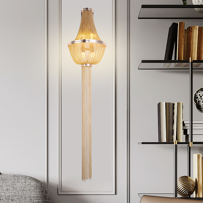 Aplice Chandelier B8009/5GD, 4xE14, Diameter 34 cm, Height 150 cm, IP20, Gold, Iron, Aluminum, Bulbs Not Included