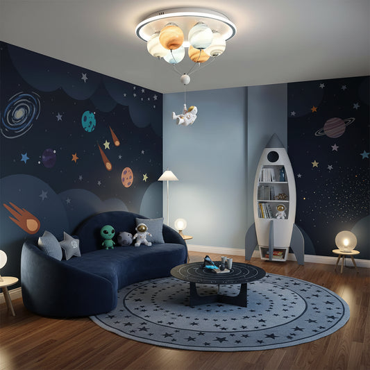 Lustra LED ASTRONAUT 60W, 6xE27, lumina Rece/Calda/Neutra, Alb Lustre Copii Default Title Alessandro Design