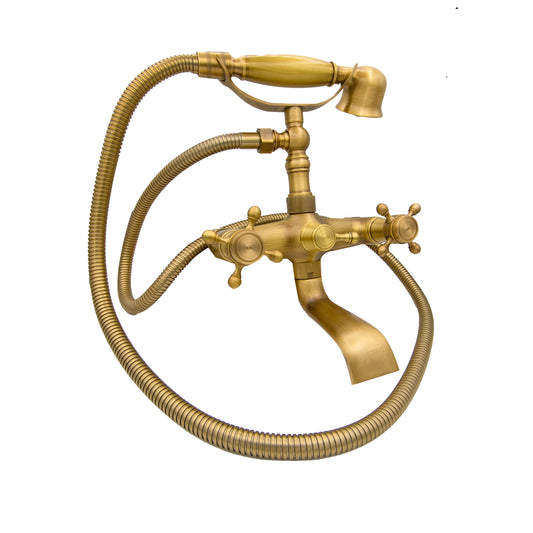 Shower Faucet with Pipe and Hose, Metal, Antique Gold, OD/2043 Faucets & Shower Columns Default Title Alessandro Design