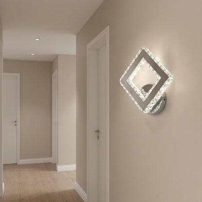 Aplica LED AP2881 cu Cristale, Patrat, 23.4W, Lumina Rece/Calda/Neutra, Crom Lucios Aplice de Interior Default Title Alessandro Design