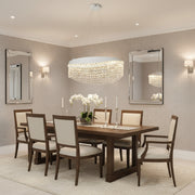 Candelabru Cristal VOLNA Eleganza, 102W, D50cm, Lumina Calda/Neutra/Rece, Alb, Metal si Cristal