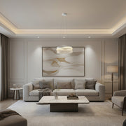 Candelabru Cristal VOLNA Magno, 124W, D60cm, Lumina Calda/Neutra/Rece, Alb, Metal si Cristal