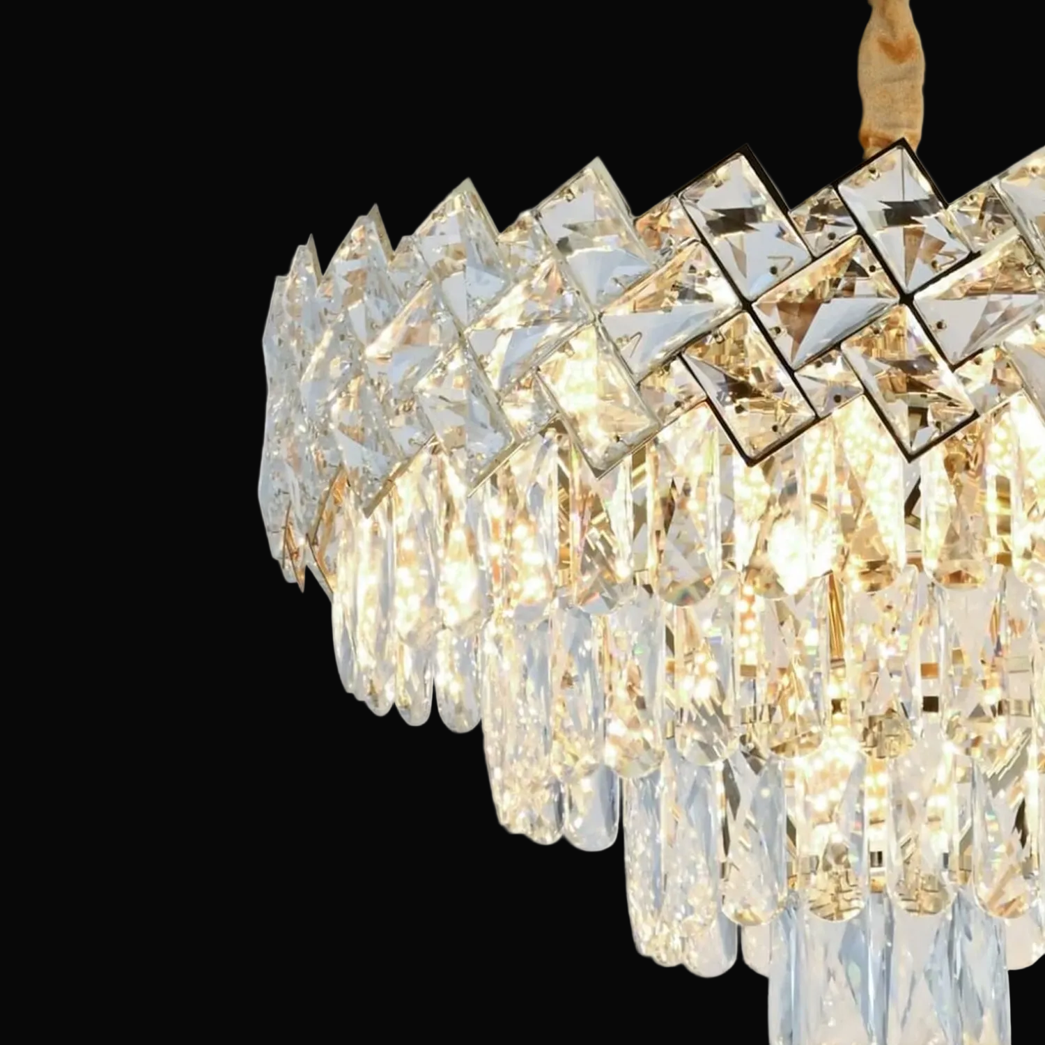 Crystal Chandelier WINDSOR Nobile 5xE14, Diameter 39cm, Shiny Gold, Adjustable Height Crystal Chandeliers Default Title Alessandro Design
