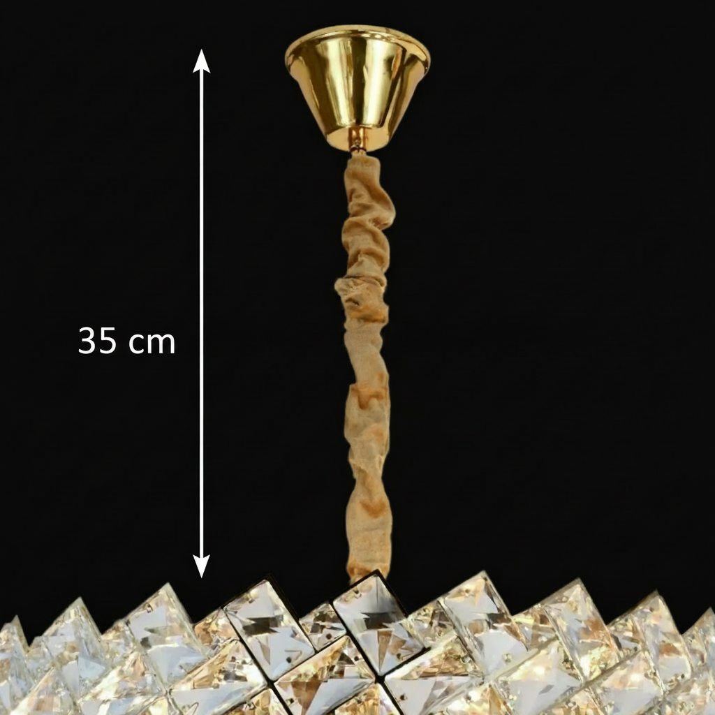 Crystal Chandelier WINDSOR Nobile 5xE14, Diameter 39cm, Shiny Gold, Adjustable Height Crystal Chandeliers Default Title Alessandro Design