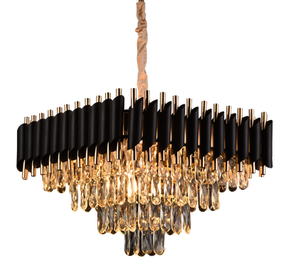 Crystal Chandelier VERSAILLES Nobile 5xE14, Diameter 48cm, Height 35cm Adjustable, IP20, Gold, Black, Metal, Crystal, Bulbs Not Included