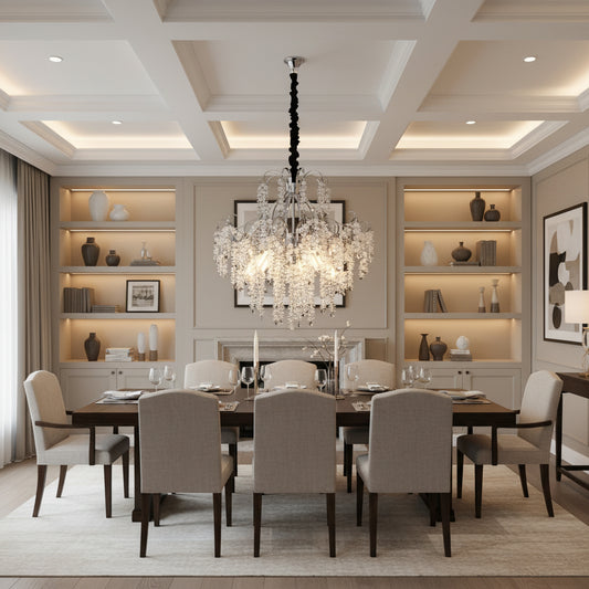 Crystal Chandelier CC9311/5CH, 5x E14, Diameter 50cm, Chrome