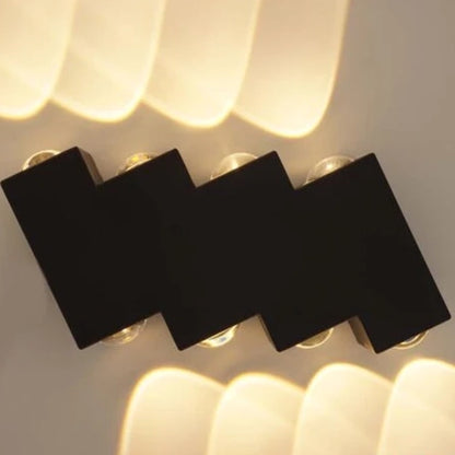 Outdoor and Indoor LED wall light, 4 Sources x 1W, IP65, ABS, Black, 3000K